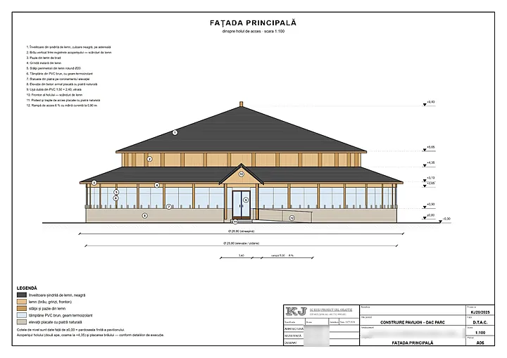 Fațada principală (A06) – Pavilion expozițional – Dac Parc