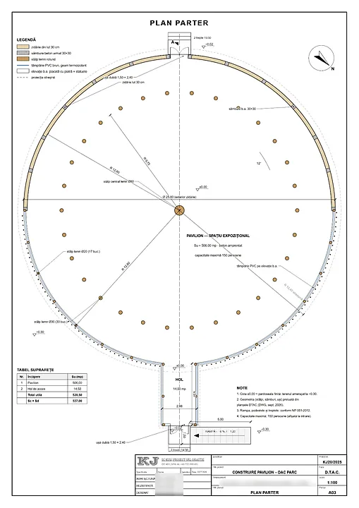 Plan parter (A03) – Pavilion expozițional – Dac Parc